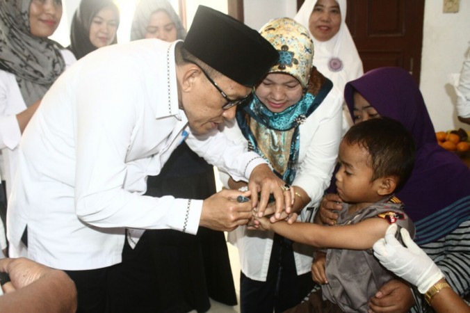 Wakil Walikota Serang Monitoring Pelaksanaan Imunisasi MR