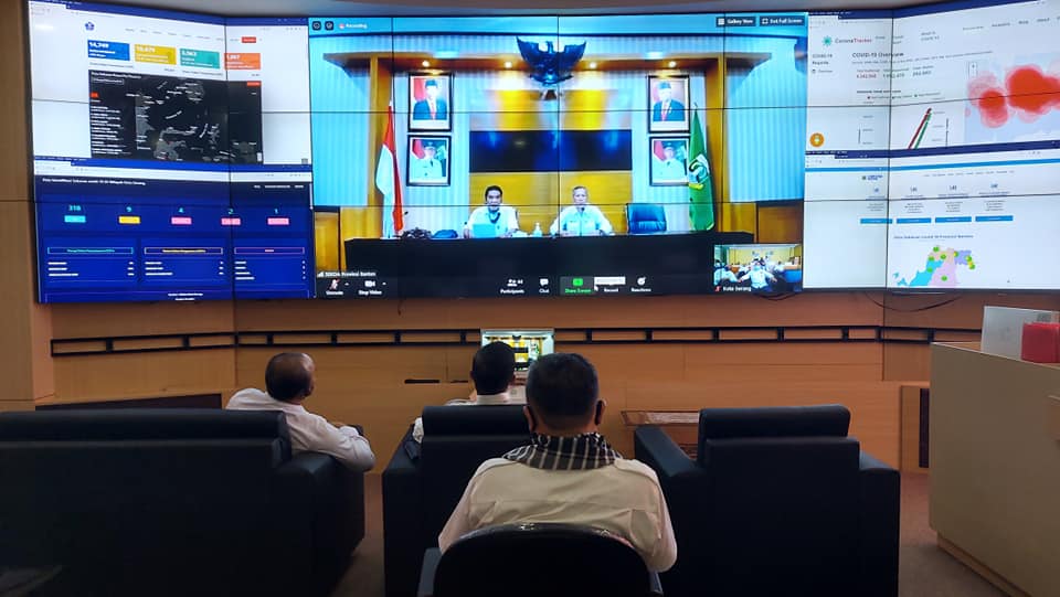 Pemkot Serang Ikuti Vidcon dengan Kemendagri Terkait Program Percepatan Penanganan Covid-19.