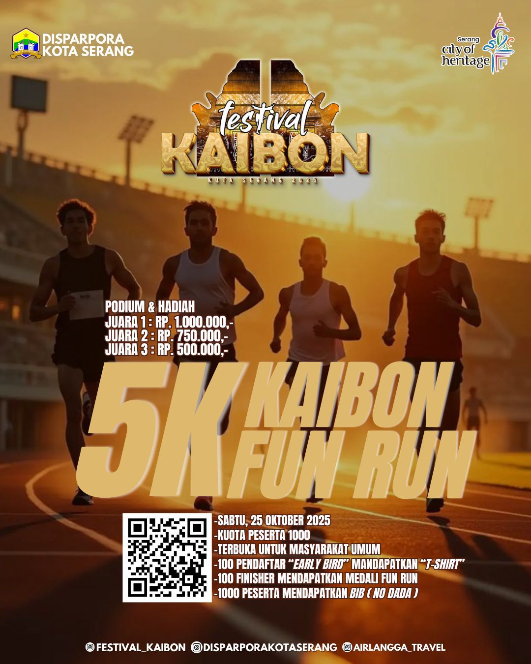 Pemkot Serang Bakal Gelar Kaibon 5K Fun Run 2025, Hadiah Jutaan Rupiah Menanti, Yuk Daftar