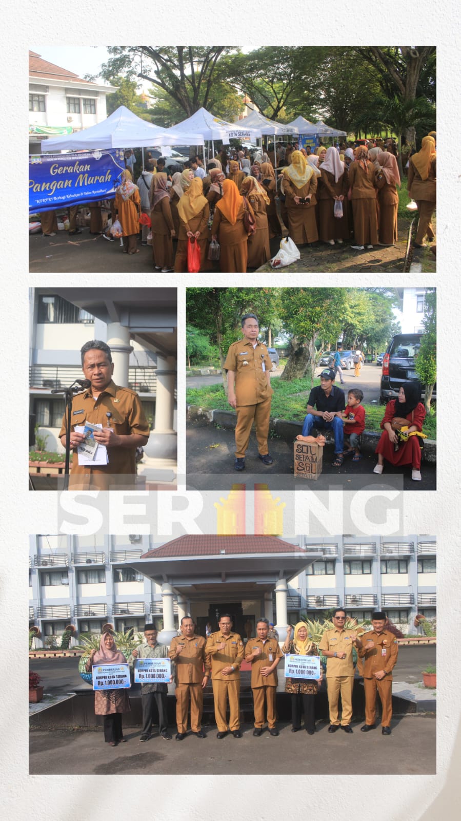 Pj Walikota Serang kembali gelar Gerakan Pangan Murah (GPM) di Puspemkot Kota Serang bersama KORPRI Kota Serang.