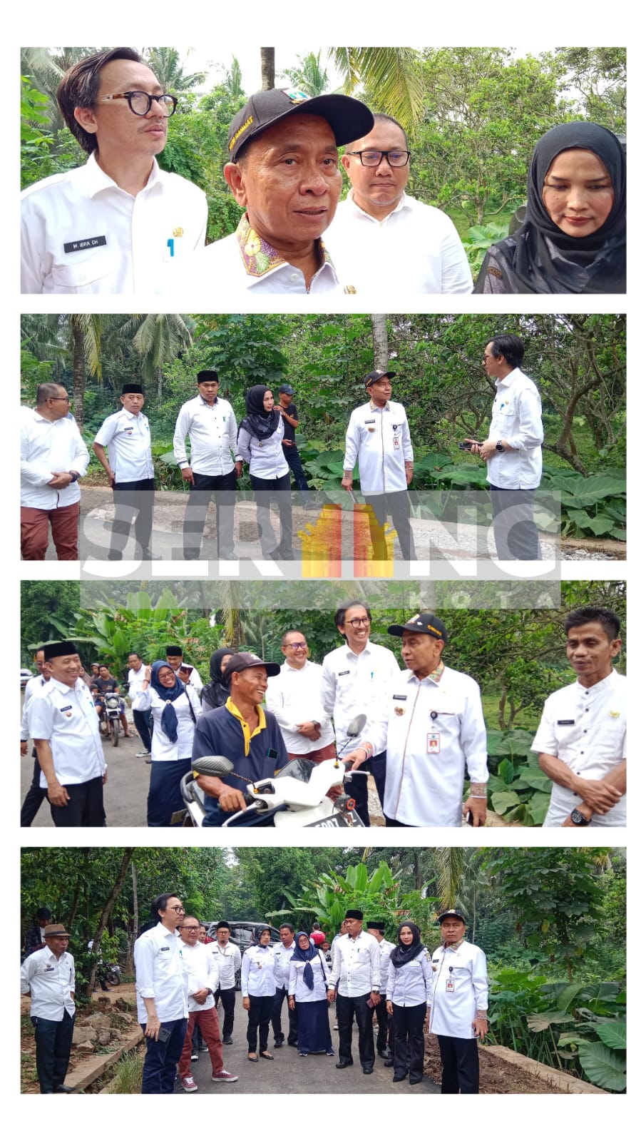 Monitoring perbaikan ruas jalan Jeranak-Sampan Link Tambulutan Kelurahan Curug Manis, Pj Walikota titip masyarakat jaga dan rawat jalan.