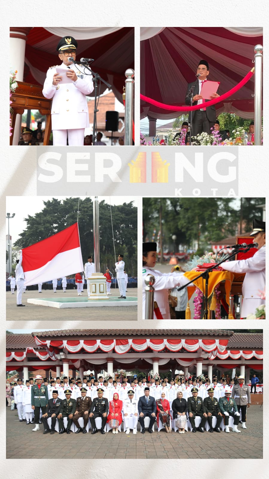 Pengibaran Sang Merah Putih di Kota Serang, Pj Walikota Serang mengajak masyarakat Renungi dan Teladani Nilai-nilai Perjuangan para Pahlawan.