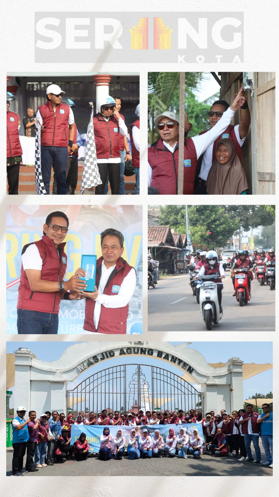 Sosialisasi Motor Listrik, Pj Walikota & GM PLN Banten Touring ke Banten Lama.