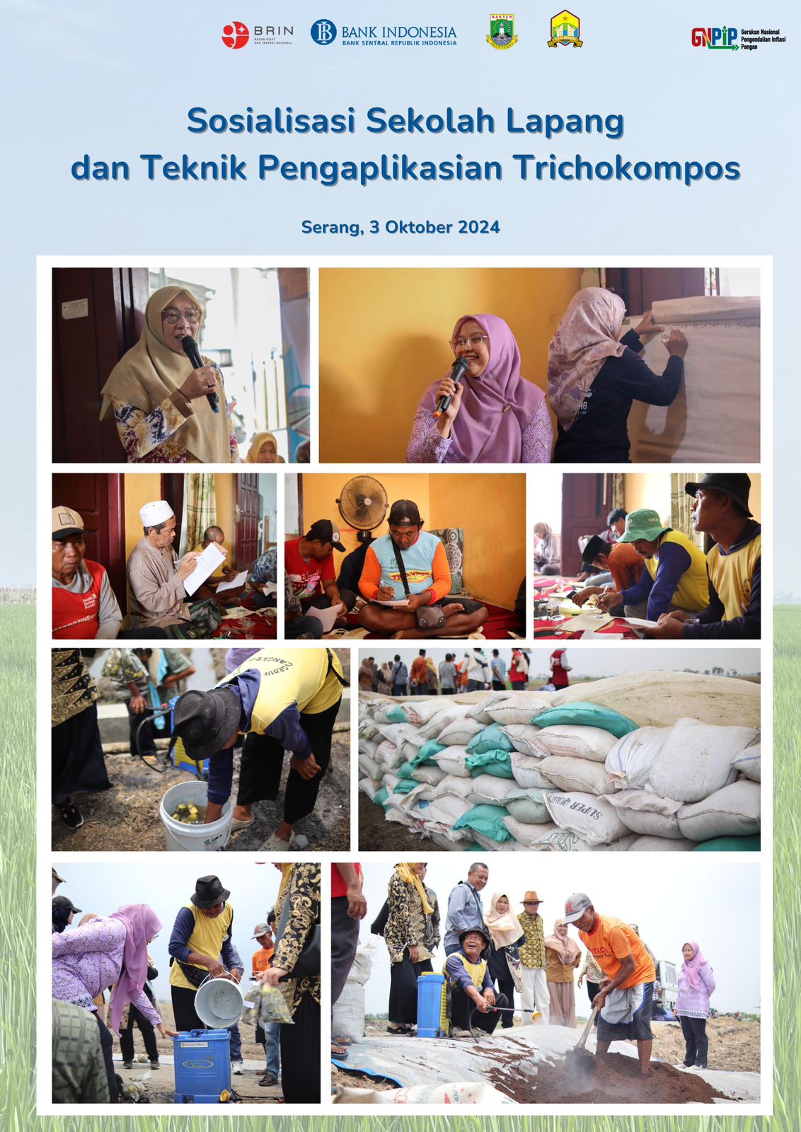 Bangkitkan Kemandirian Petani, Pemkot Serang, Pemprov Banten, & BI Sosialisasi Sekolah Lapang dan Teknik Pengaplikasian Trichokompos.