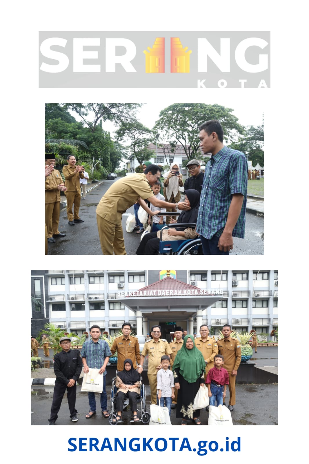 PMKS Peroleh Bantuan dari Pemerintah Kota Serang dalam Apel Pagi.