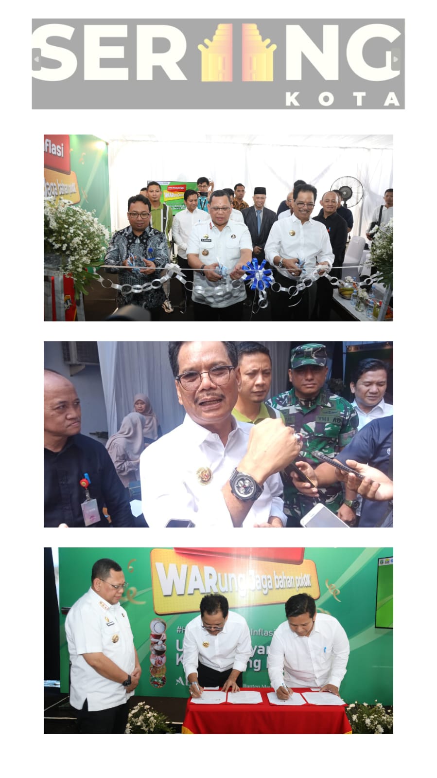 Pj Wali Kota Serang Tandatangani MOU & Launching Warung Inflasi.