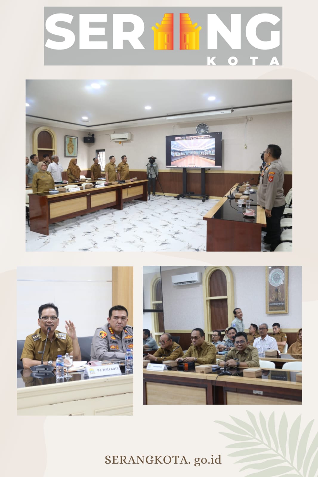 Zoom Meeting Bersama Pj Walikota dan Kapolresta Serang Kota Dukung Program Ketahanan Pangan.