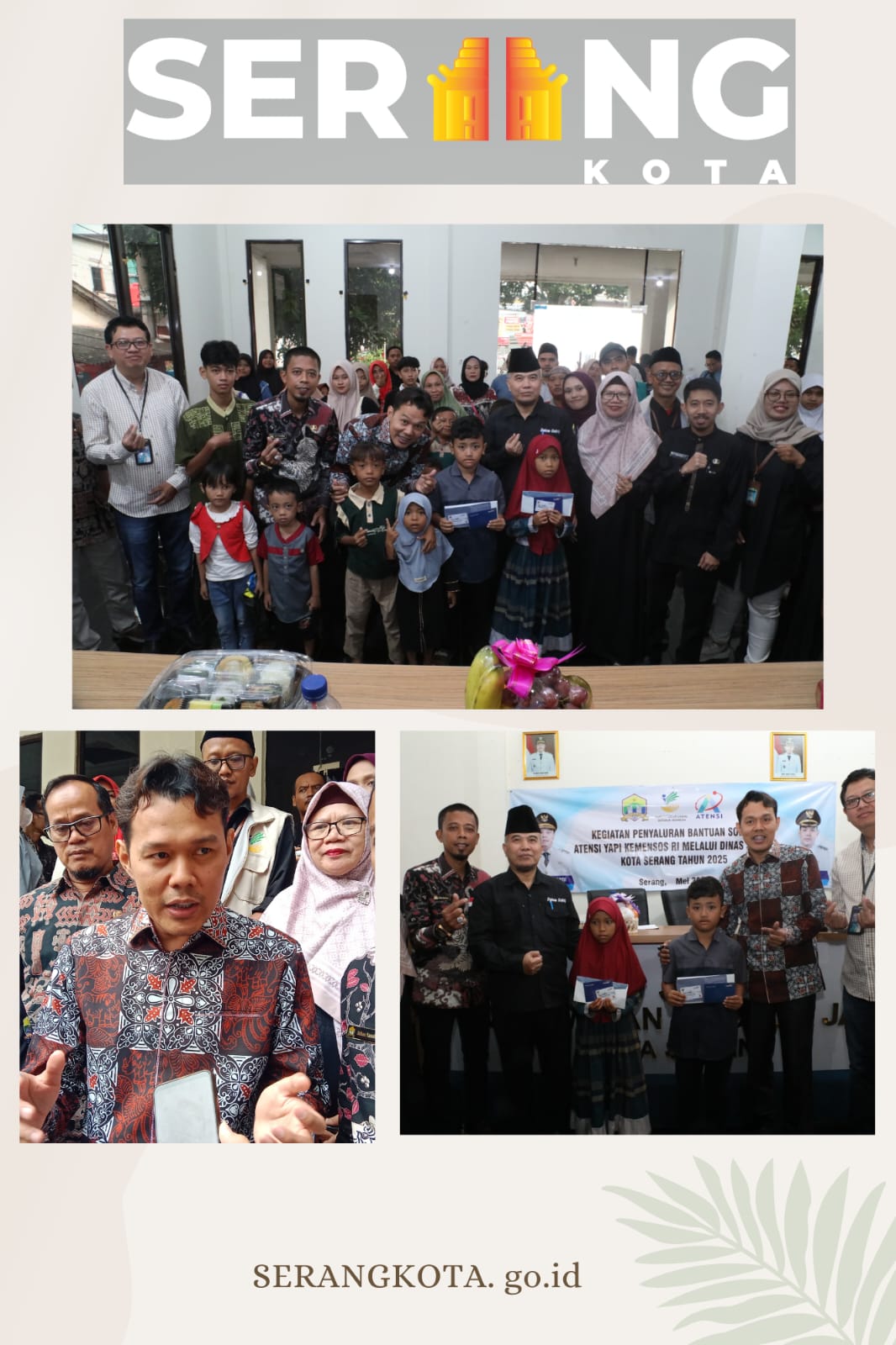 YAPI di Kota Serang Peroleh Bansos dari Kemensos RI, Wakil Walikota Akan Beri Bantuan Pangan.
