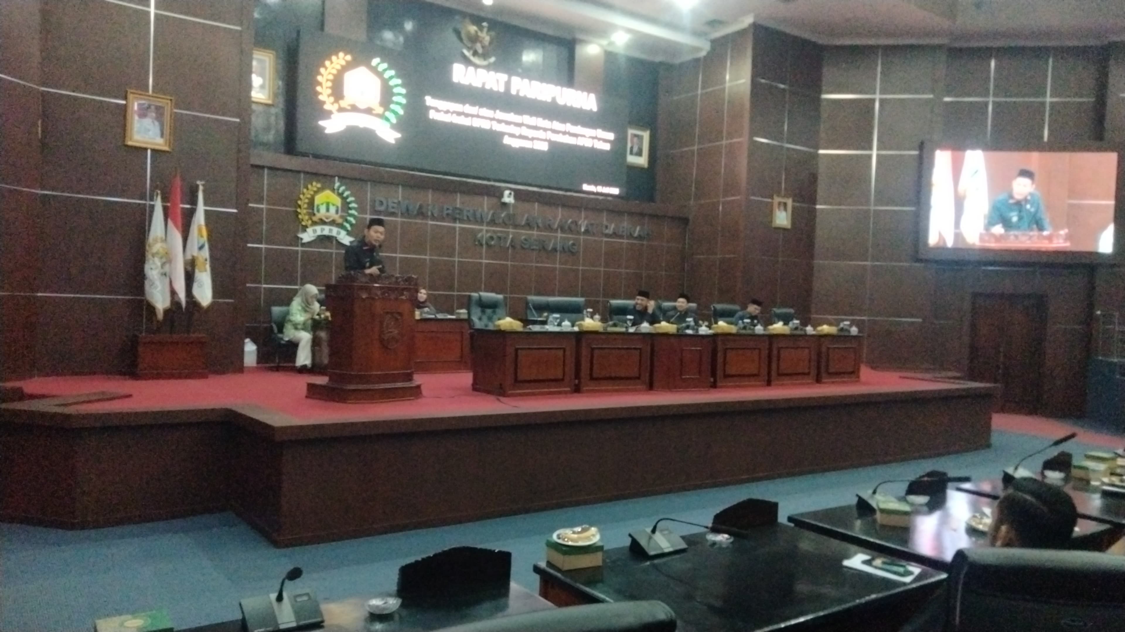 Raperda Perubahan APBD TA 2025 Kota Serang Lanjut Tahap Pembahasan.