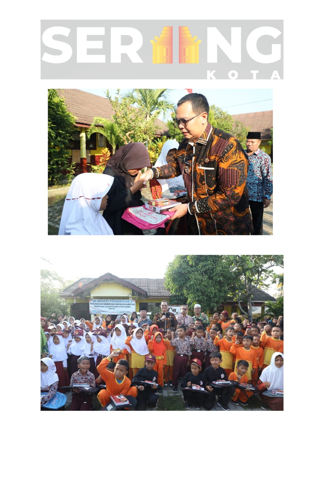 Bagi-bagi Peralatan Pendidikan ke Anak Sekolah, Budi Rustandi Gunakan Dana Pribadi.