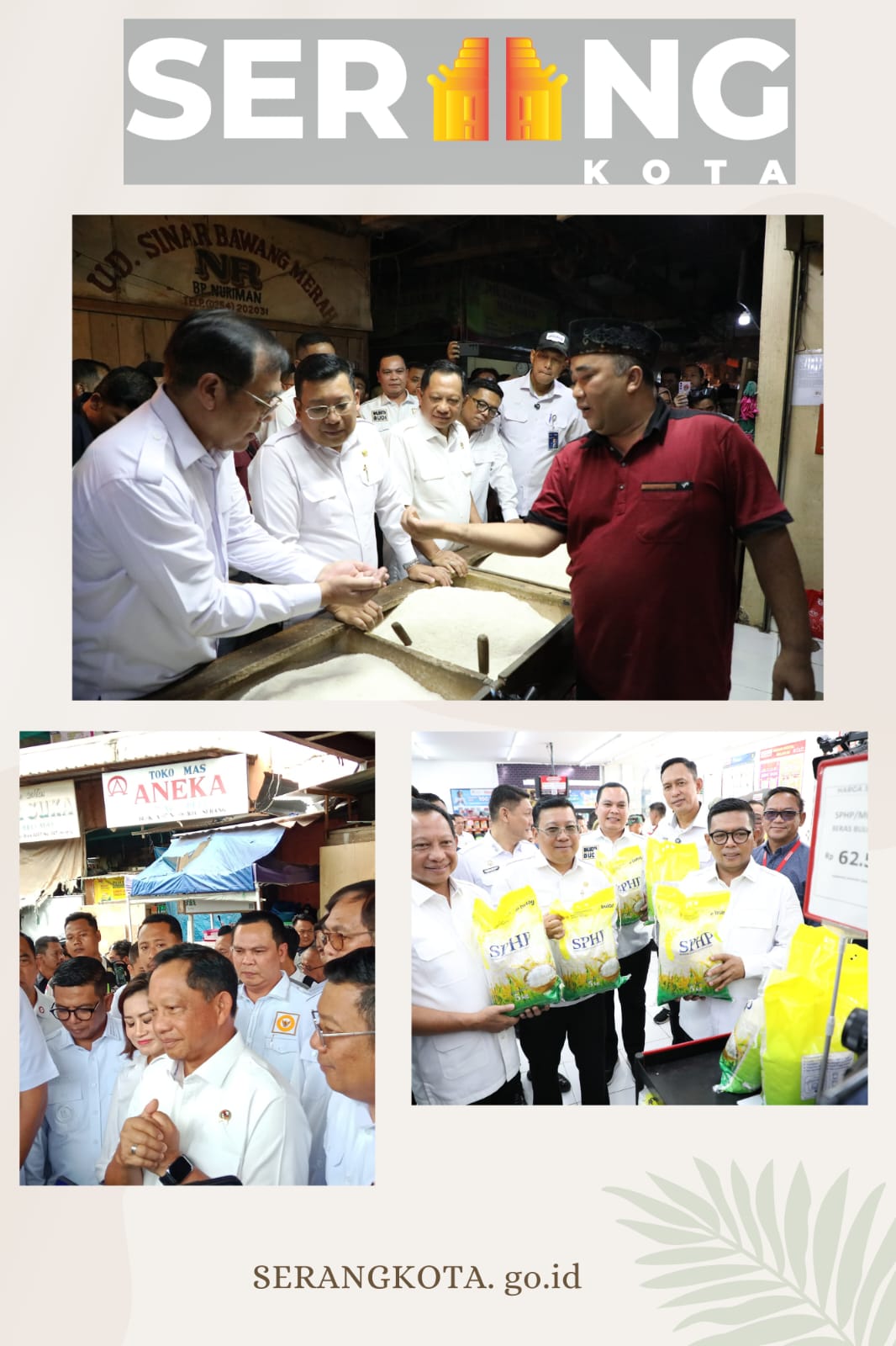 Kunjungi PIR di Kota Serang, Pemerintah Pusat Pastikan Stabilisasi Harga dan Pasokan Beras.