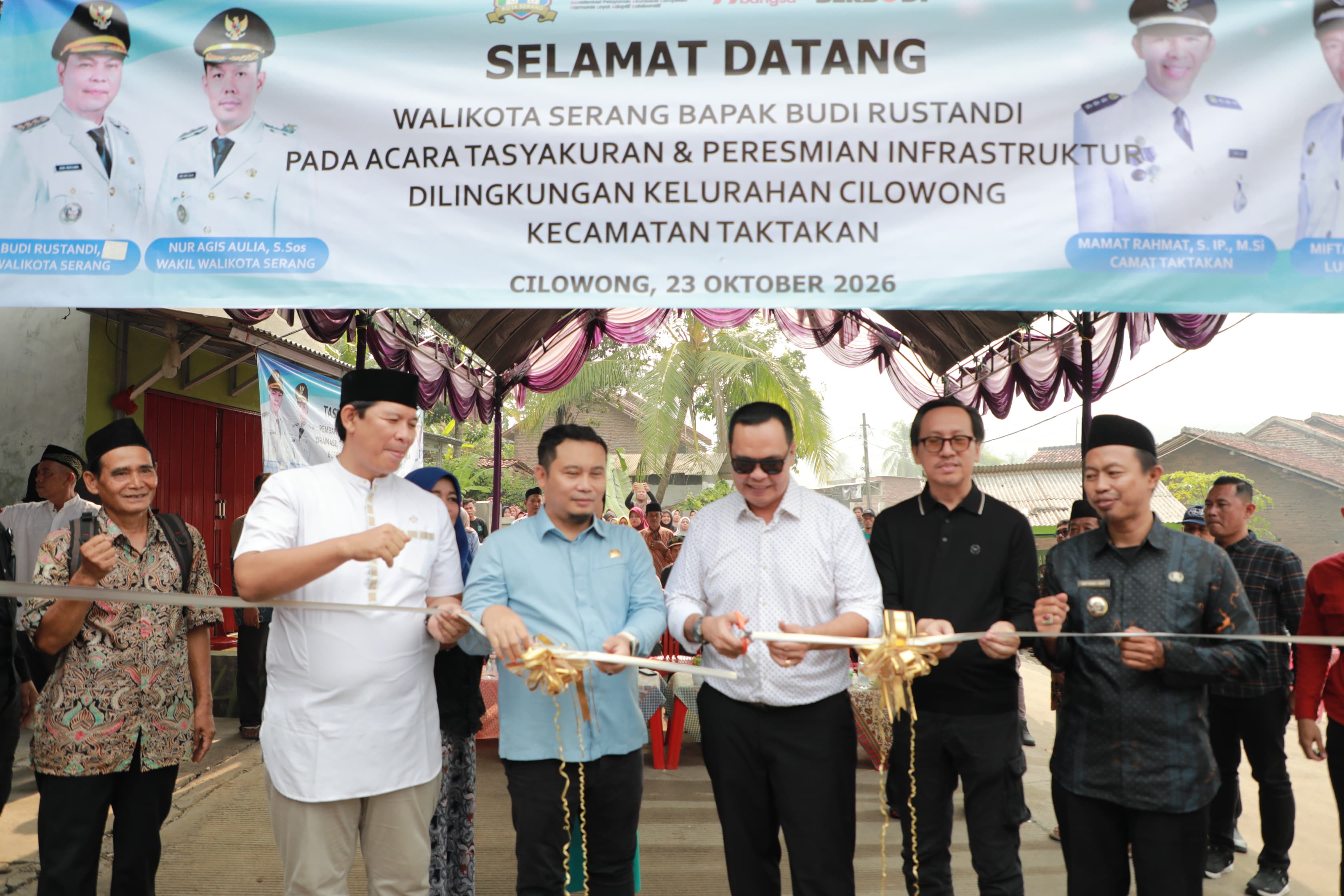 Tingkatkan Aksesibilitas Masyarakat, Wali Kota Serang Budi Rustandi Resmikan Infrastruktur Jalan, Drainase, TPT dan Renovasi Masjid