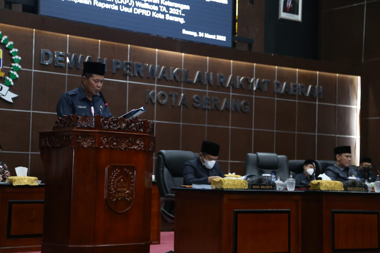 Penyerahan LKPJ 2021, Kepada DPRD Kota Serang, Walikota Serang apresiasi kinerja OPD yang cukup meningkat